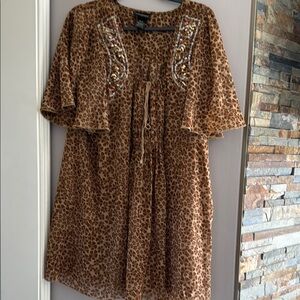 Lane Bryant Brown Mini Dress with Beaded Detail